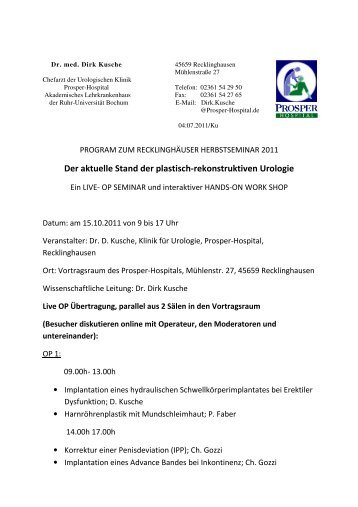 Programm Herbstseminar 2011 - Uro-GmbH