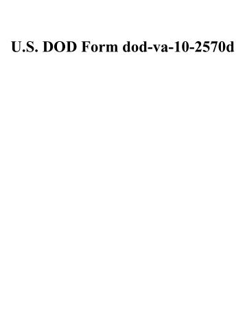 U.S. DOD Form dod-va-10-2570d
