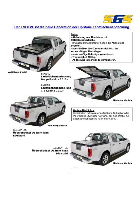 Isuzu D-Max TF 4WD Space Cab + Double Cab Bj. 2007- 06 ... - SGS