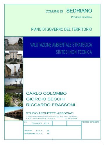 Rapporto ambientale - sintesi non tecnica - Comune di Sedriano