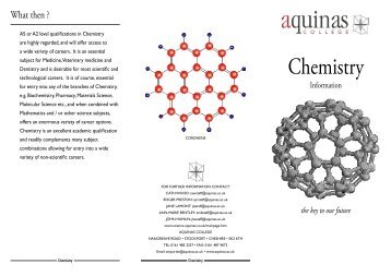 Chemistry Leaflet - Aquinas College