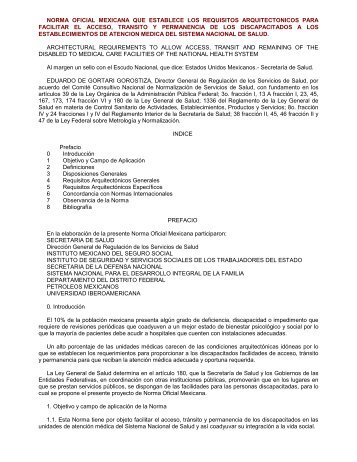 Norma oficial Mexicana que establece los requisitos arquitectÃ³nicos ...