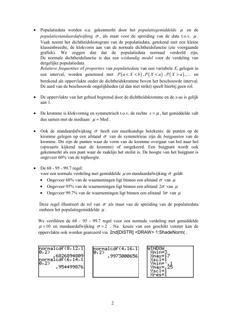 Betrouwbaarheidsintervallen en het testen van hypothesen