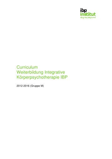 Curriculum - IBP Institut