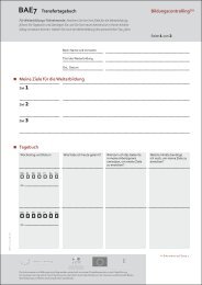 BAE7 Transfertagebuch - Bildungscontrolling - ttg team training GmbH