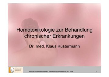 Homotoxikologie zur Behandlung chronischer Erkrankungen