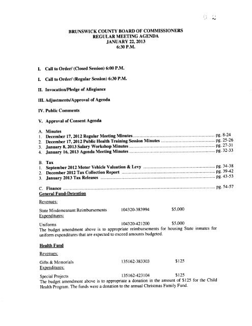 130122 Agenda Packet - Brunswick County Government