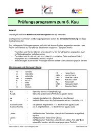 PrÃ¼fungsprogramm zum 6. Kyu (GrÃ¼ngurt) - Karate Hayashi St. PÃ¶lten