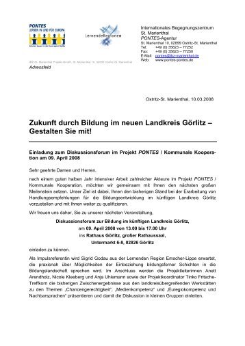 Einladung und Programm "PONTES" (pdf) - Arbeiten + Lernen an ...