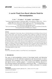 A van der Waals Force-Based Adhesion Model for Micromanipulation