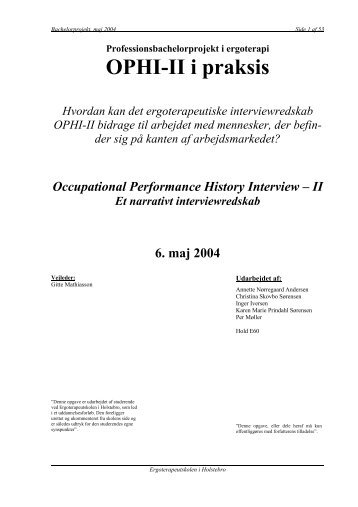 [pdf] OPHI-II i praksis - Ergoterapeutforeningen