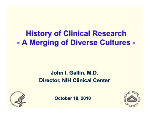 History of Clinical Research - IPPCR Video and Handout Archive