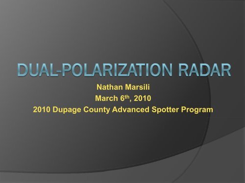 Dual-polarization Radar