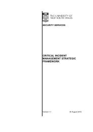 critical incident management strategic framework - UNSW Facilities ...