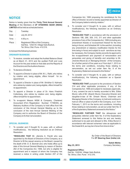 Download - ZF Steering Gear (India) Ltd.