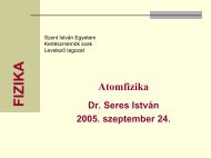 Atomfizika - Szent István Egyetem