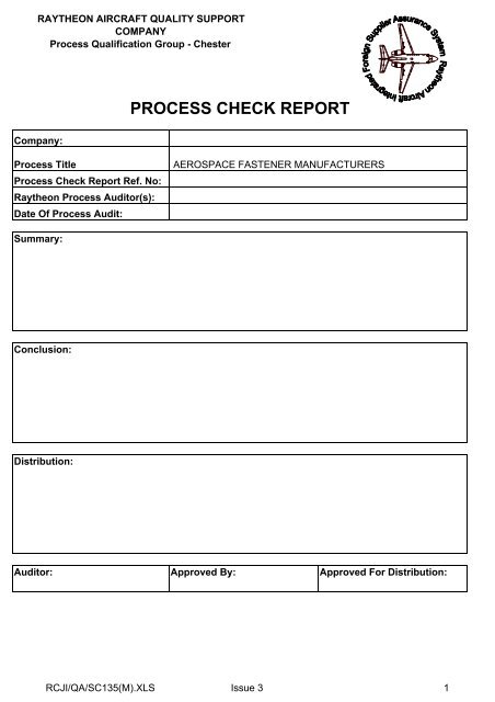 PROCESS CHECK REPORT