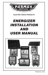 Download Energizer Installation And User Manual - Parmak