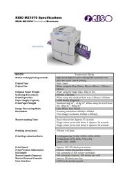 RISO MZ1070 Specifications - Digital Revelation