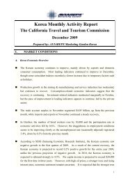 Korea Monthly Activity Report - California Tourism