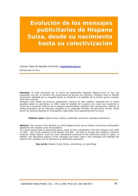 QP 14. ArtÃ­culo 7. EvoluciÃ³n de los mensajes ... - Maecei.es