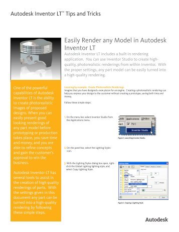 Inventor Rendering Tutorial