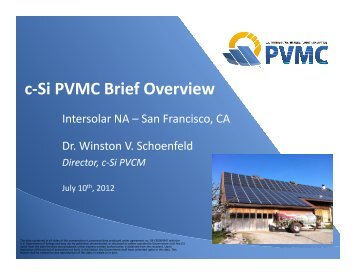 c-Si PVMC Brief Overview