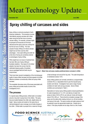 Spray chilling of carcases and sides. - Red Meat Innovation