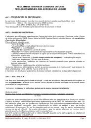 reglement interieur 2012 - Site officiel du CrÃ¨s