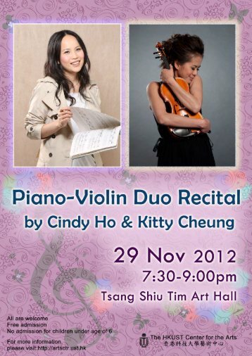 Piano-Violin Duo Recital by Cindy Ho and Kitty Cheung Program