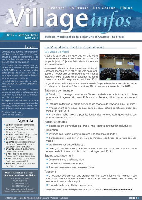 bulletin municipal nÂ° 12 - Mars 2011 - Commune d'ArÃ¢ches-La Frasse