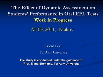 The Effect of Dynamic Assessment on Students - ALTE