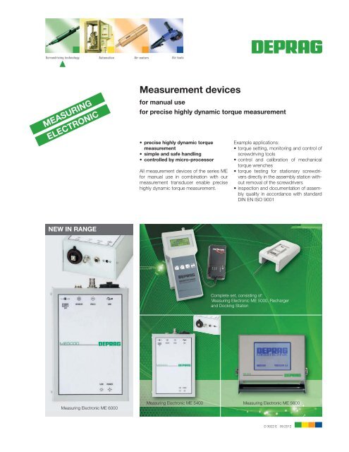 Measurement devices MEASURING ELECTRONIC - deprag