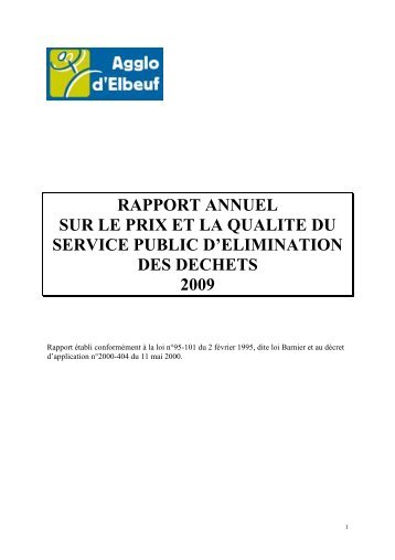 rapport annuel sur le prix et la qualite du service public d ... - La Crea