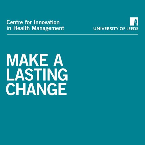 CIHM Brochure - Centre for Innovation in Health Management