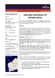 Drilling expands Nova - Sirius Resources