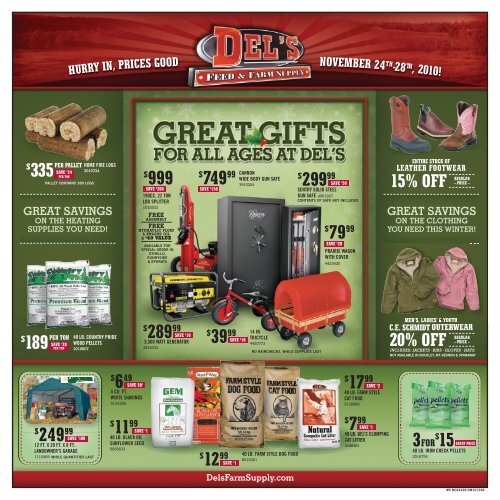 15% off regular - Del's - Feed And Farm Supply