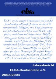 Jahresbericht 2003/2004 ELSA-Deutschland e.V. - ELSA Germany
