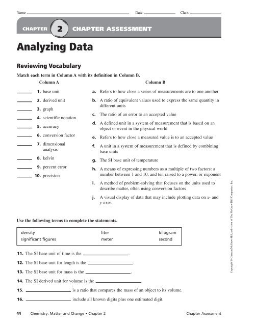 Chapter 2 Assessment Worksheet
