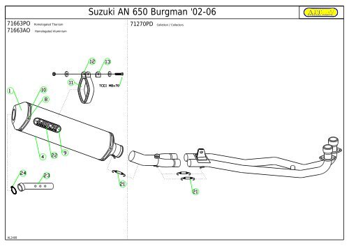 Suzuki AN 650 Burgman '02-06 - Arrow Special Parts