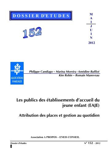 Les publics des Ã©tablissements d'accueil du jeune enfant ... - Caf.fr