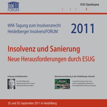 Insolvenz und Sanierung - WM Seminare