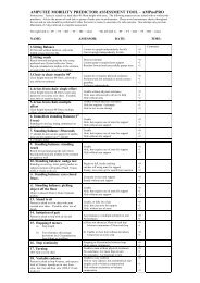 AMPUTEE MOBILITY PREDICTOR ASSESSMENT TOOL ...