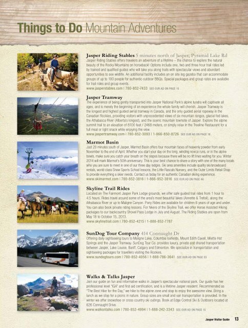 Visitor Guide 2013 - Jasper