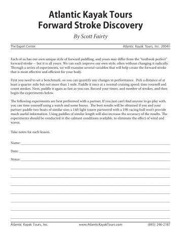 Atlantic Kayak Tours Forward Stroke Discovery By Scott Fairty