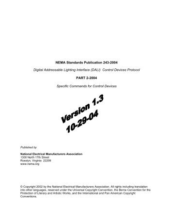 NEMA Standards Publication 243-2004 Digital Addressable Lighting ...