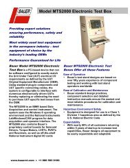 Model MTS2000 Electronic Test Box - Bauer, Inc.