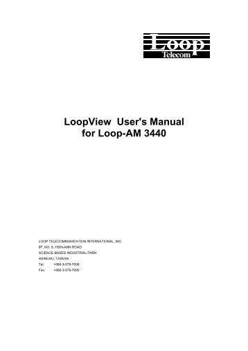 LoopView User's Manual for Loop-AM 3440 - DAVANTEL