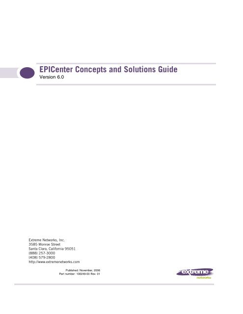 EPICenter Concepts and Solutions Guide - Extreme Networks