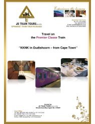 KKNK in Oudtshoorn â from Cape Town - JB Train Tours